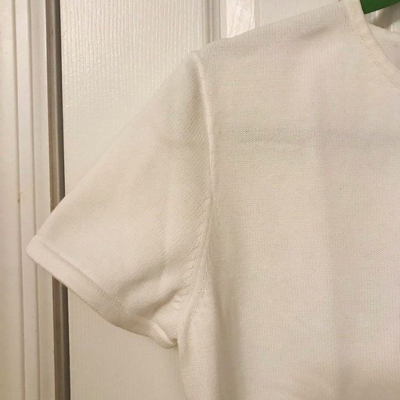 Real Clothes SFA. White sweater knit crop tee shirt from Real Clothes SFA - Picture 3 of 6